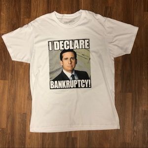 Michael Scott The Office Funny T-Shirt Men’s Large I Declare Bankruptcy NWOT